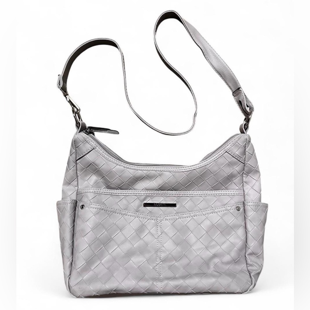 Rosetti Elegant Gray Shoulder Bag All Working Zippers and Adjustable Strap